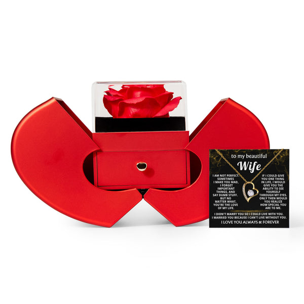 TO MY BEAUTIFUL WIFE - I am not perfect -  Heart Rose Box