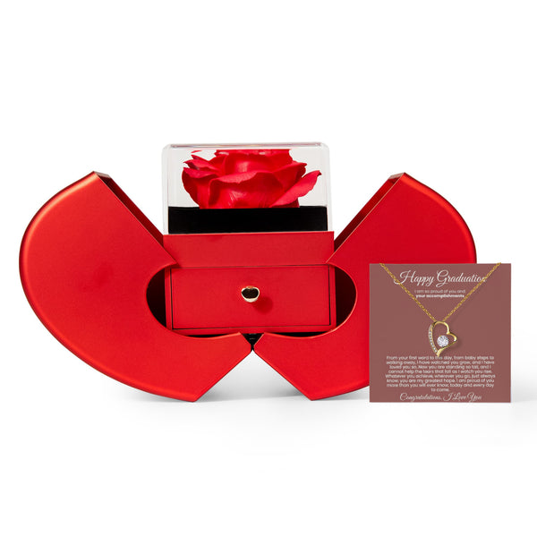 Happy Graduation, you are my greatest hope - Red Heart Rose Box