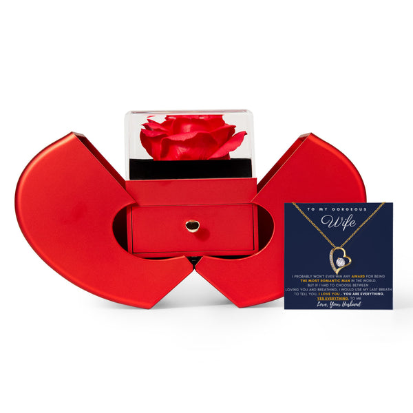 To My Gorgeous Wife - You are Everything, Yes Everything, to me - Forever Love - Red Heart Rose Box