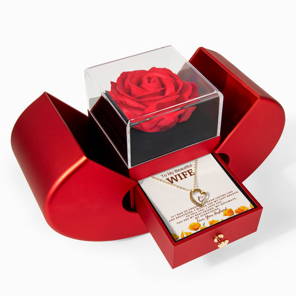 To My Wife - If I Had To Choose Between Loving You And Breathing - Forever Love - Red Heart Rose Box