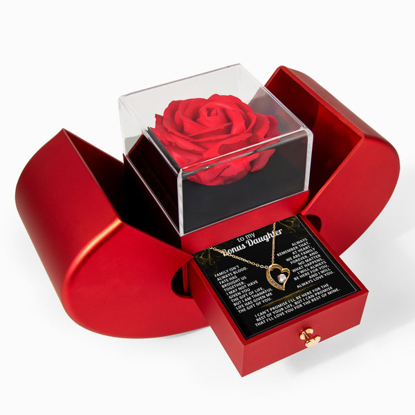 To My Bonus Daughter - Fate Brought Us Together  - Heart Rose Box
