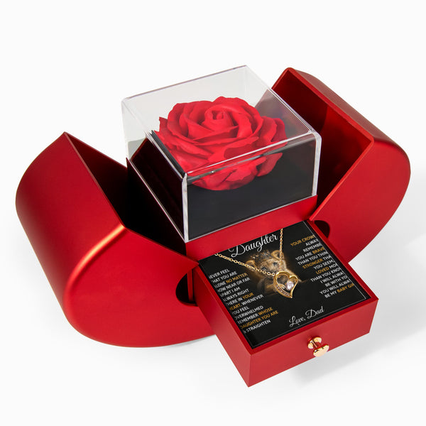 To My Beautiful Daughter, I AM ALWAYS RIGHT THERE IN YOUR HEART - Heart Rose Box