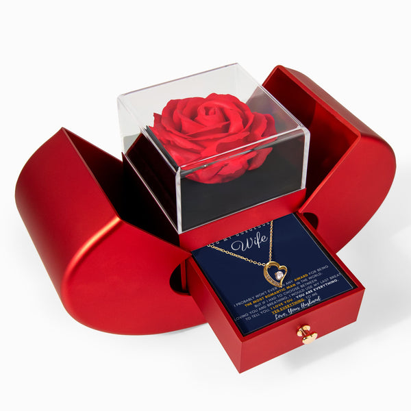 To My Gorgeous Wife - You are Everything, Yes Everything, to me - Forever Love - Red Heart Rose Box