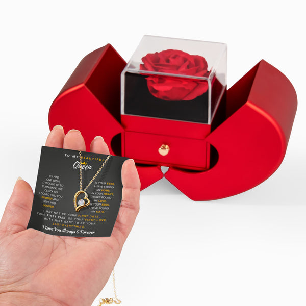 To My Queen, I Could Find You Sooner And Love You Longer - Forever Love - Red Heart Rose Box