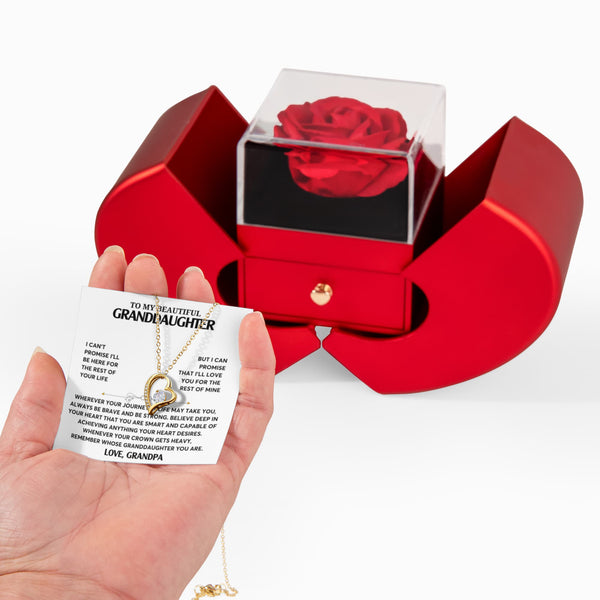 TO MY BEAUTIFUL GRANDDAUGHTER , REMEMBER WHOSE GRANDDAUGHTER YOU ARE - Heart Rose Box