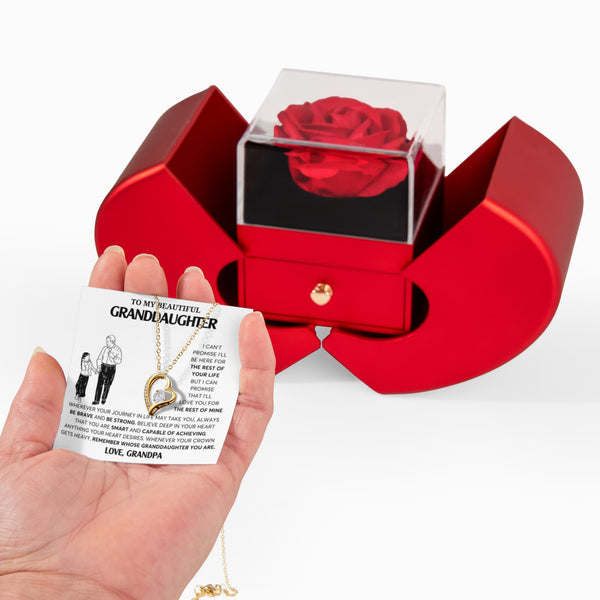 TO MY BEAUTIFUL GRANDDAUGHTER , LOVE YOU FOR THE REST OF MINE - Heart Rose Box