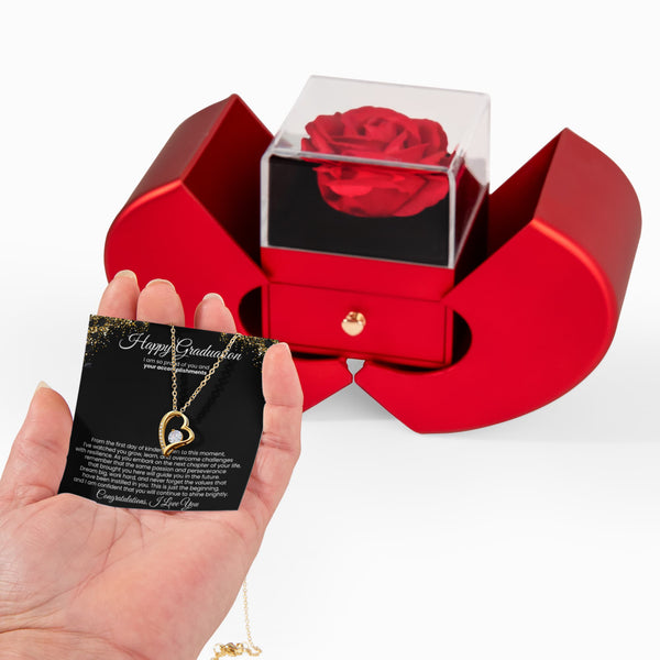 ( Almost Gone ) Happy Graduation, I am so proud of you and your accomplishments - Red Heart Rose Box