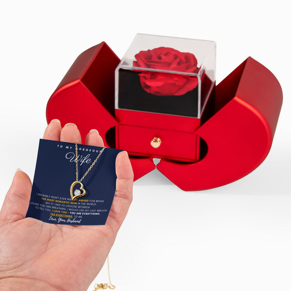 To My Gorgeous Wife - You are Everything, Yes Everything, to me - Forever Love - Red Heart Rose Box