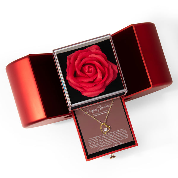 Happy Graduation, You made us proud in every way -  Red Heart Rose Box