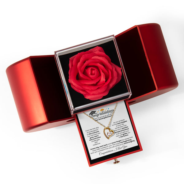Happy Graduation, Dream big, work hard ( Almost Gone ) - Red Heart Rose Box