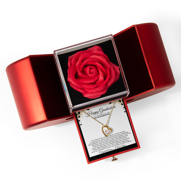 [ Few left only ] Happy Graduation, I am so proud of you and your accomplishments - Red Heart Rose Box