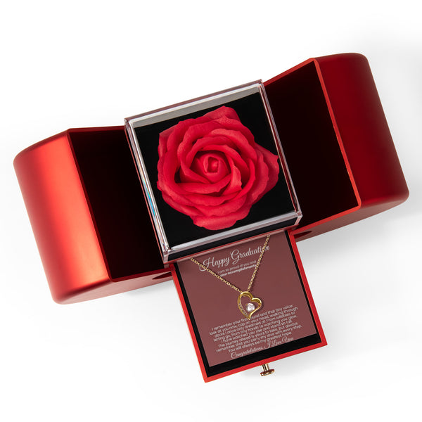 Happy Graduation, I have watched you rise and stand so tall - Red Heart Rose Box
