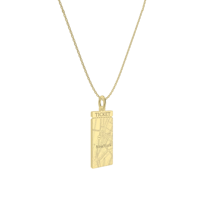 Classic Woman Boarding Ticket Necklace Silver SN003MAP