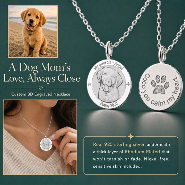 Carved Circle Personalized Necklace | Silver