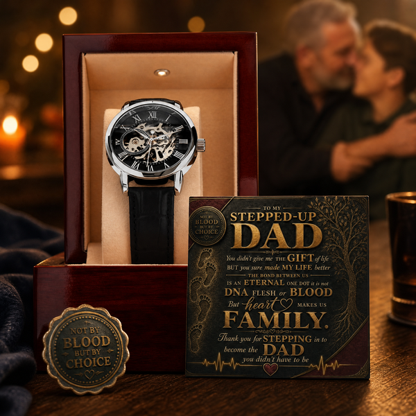 To My Stepped Up Dad, Thank you for STEPPING in to become the DAD you didn't have to be - Openwork Watch
