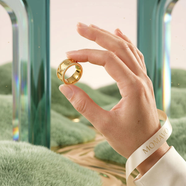 Charm Mark Personalized Ring | 18K Gold Plated