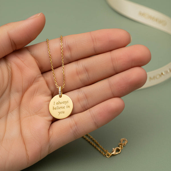 Engravable Rectangle Pendant Necklace | Silver