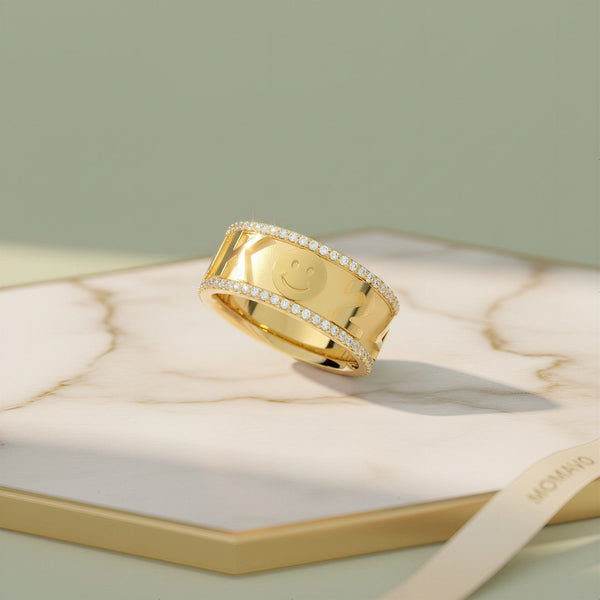 Charm Mark Personalized Ring | 18K Gold Plated