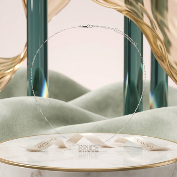 Signature Name Necklace | Rhodium Silver