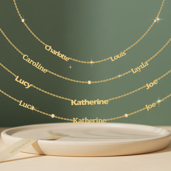 Linked by Love Personalized Gemstone Necklace | 18K Gold Plated
