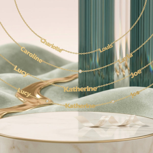 Linked by Love Personalized Gemstone Necklace | 18K Gold Plated