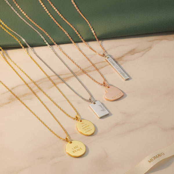Oval Engravable Pendant Necklace | 18K Gold Plated