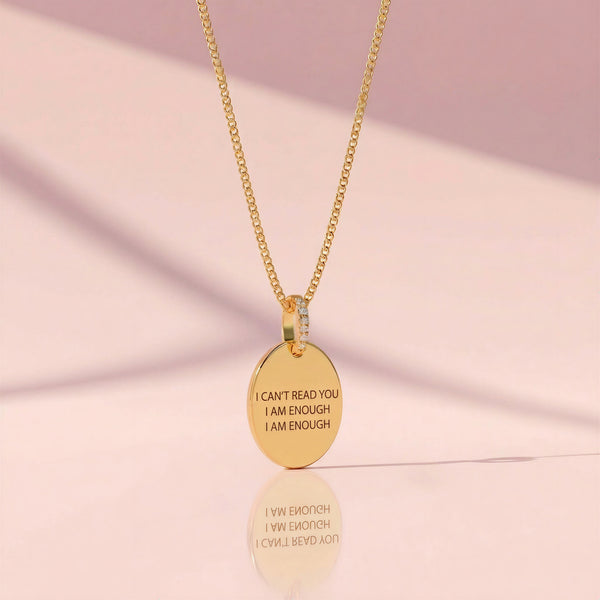 Oval Engravable Pendant Necklace | 18K Gold Plated