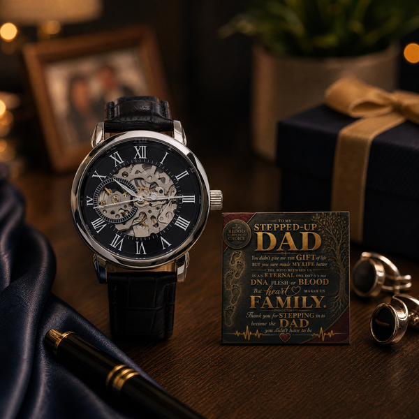 To My Stepped Up Dad, Thank you for STEPPING in to become the DAD you didn't have to be - Openwork Watch