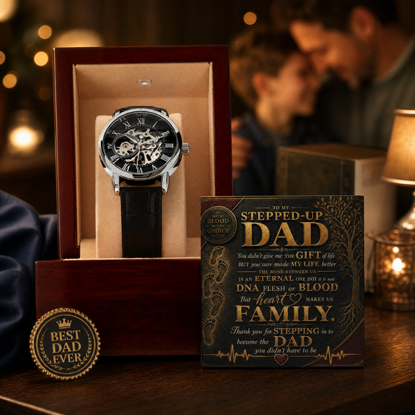 To My Stepped Up Dad, Thank you for STEPPING in to become the DAD you didn't have to be - Openwork Watch