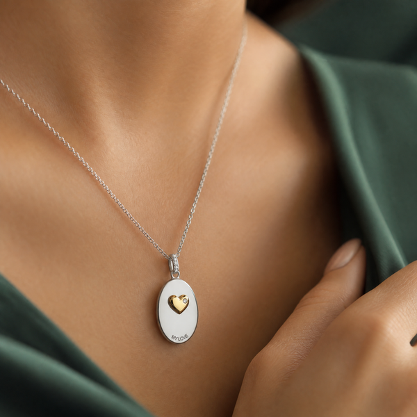 Paw Oval Pendant Necklace | 18K Gold Plated