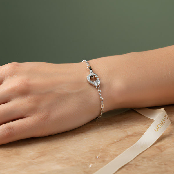 Pavé Loop Bracelet | 18K Gold Plated