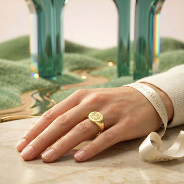 Oval Monogram Ring | 18K Gold Plated