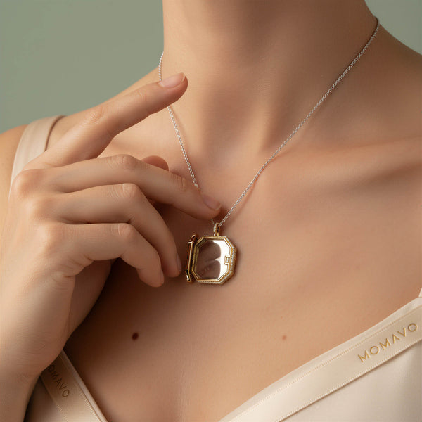 Halo Locket Necklace | 18K Gold Plated