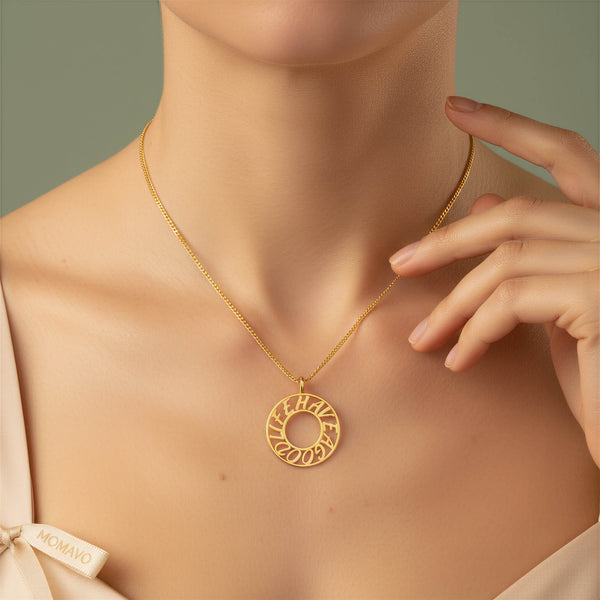Memo Circle Necklace | 18K Gold Plated