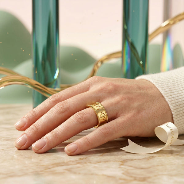 Milgrain Charm Ring | 18K Gold Plated