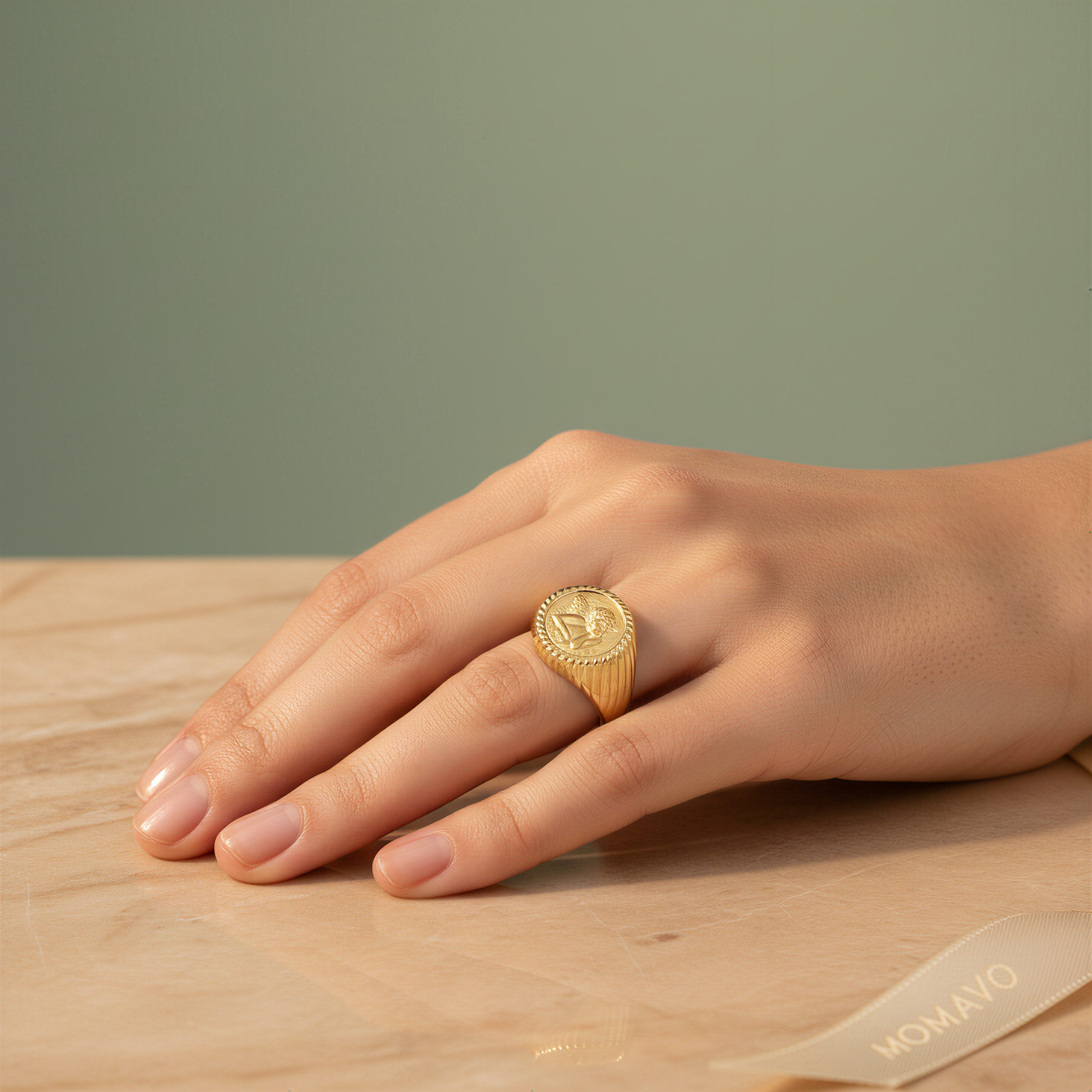 Coin Ring | 18K Gold Plated | Momavo – Momavo Jewelry