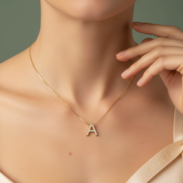 Monogram Initial Necklace | 18K Gold Plated