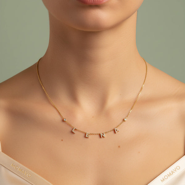 Monogram Letter Necklace | 18K Gold Plated