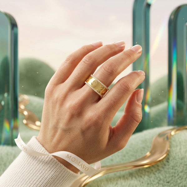 Charm Mark Personalized Ring | 18K Gold Plated