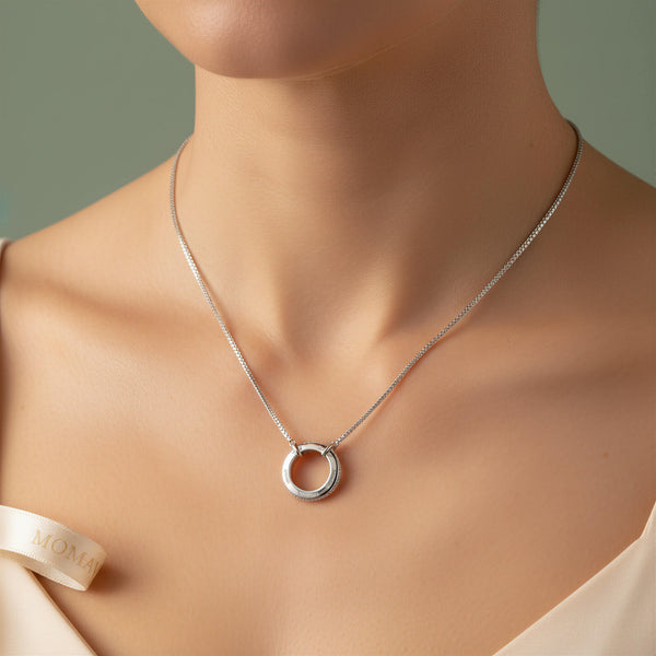Circle of Love Birthstone Engraving Necklace | 18K Gold Plated