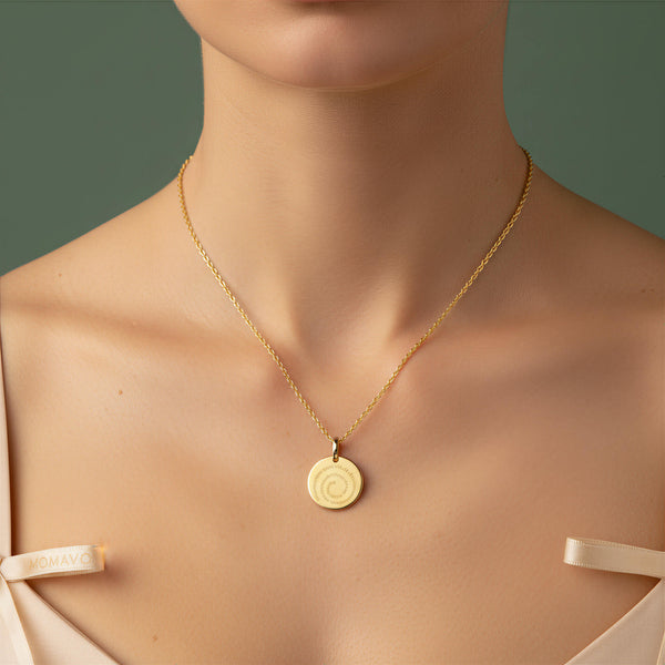 Engravable Circle Pendant Necklace | 18K Gold Plated