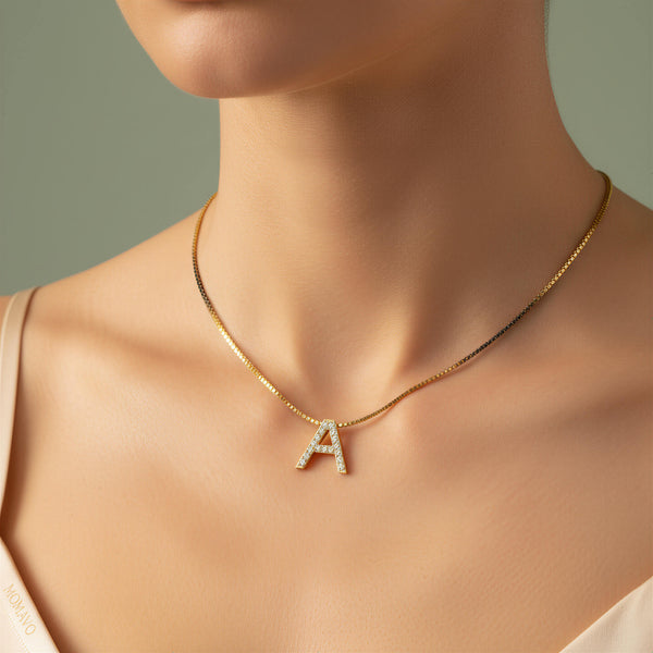 Monogram Initial Necklace | 18K Gold Plated