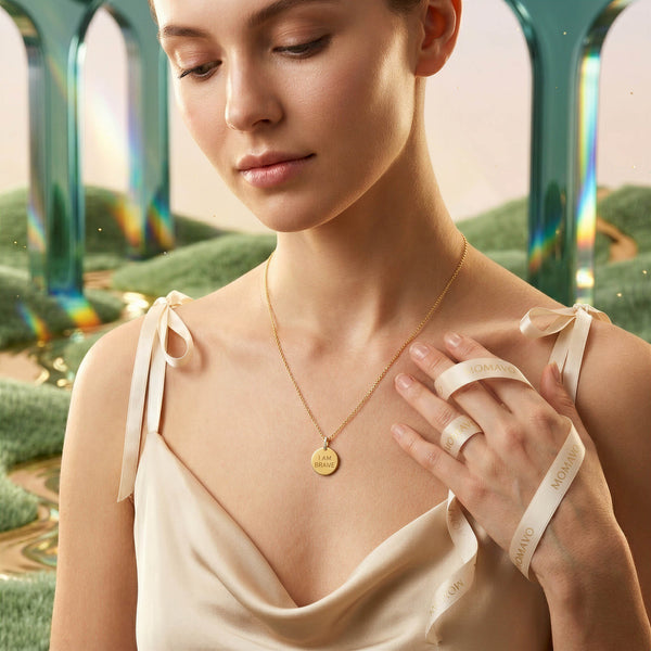 Engravable Circle Pendant Necklace | 18K Gold Plated