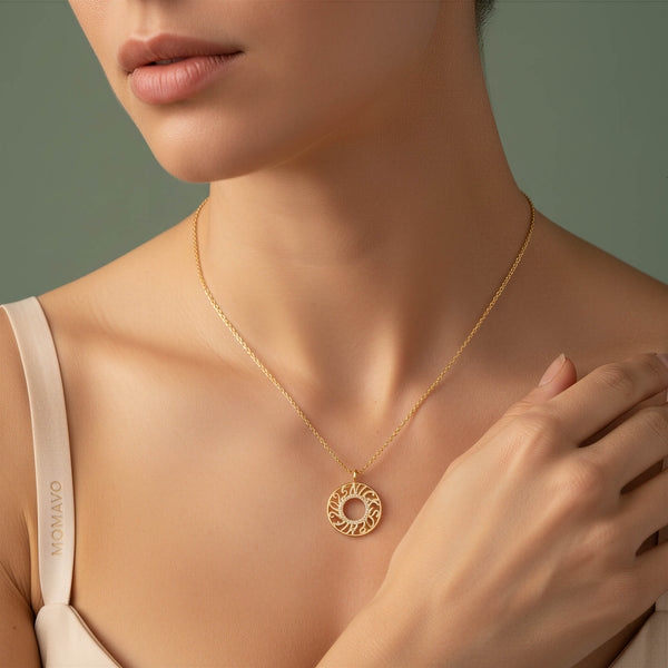 Memo Circle Necklace | 18K Gold Plated