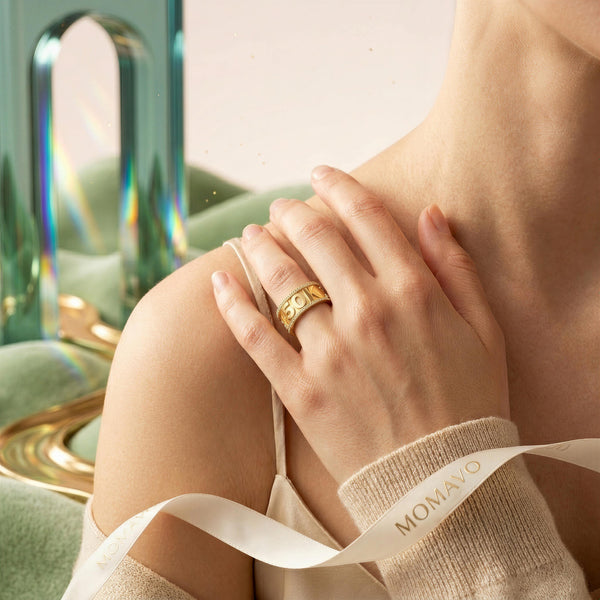 Charm Mark Personalized Ring | 18K Gold Plated