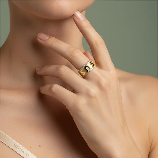 Charm Mark Personalized Ring | 18K Gold Plated