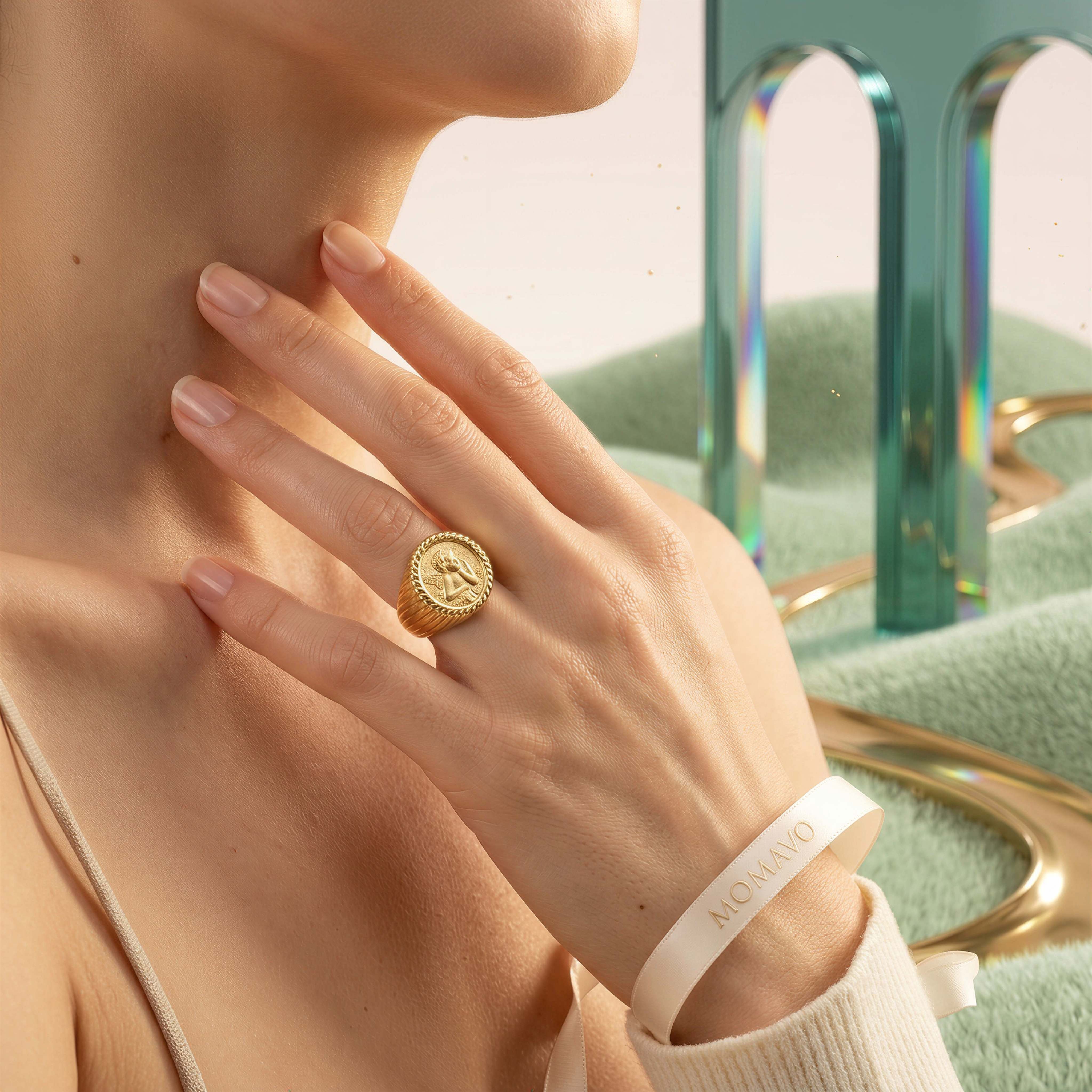 Coin Ring | 18K Gold Plated | Momavo – Momavo Jewelry