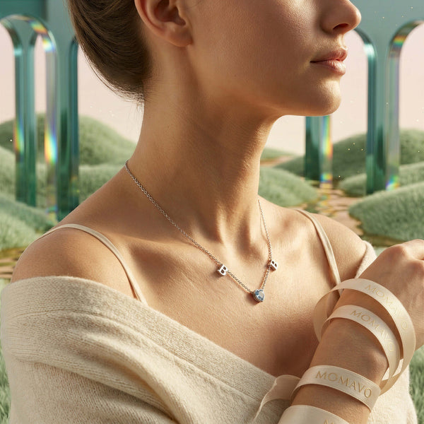 HeartLink Birthstone Necklace | Silver
