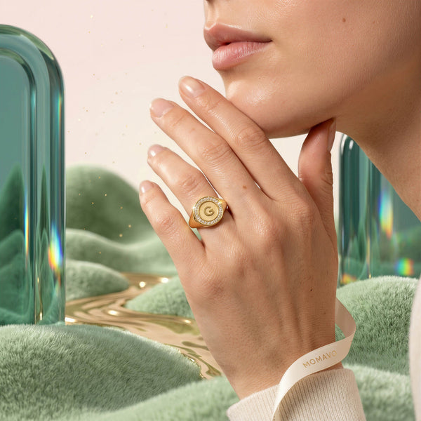 Monogram Initial Ring | 18K Gold Plated