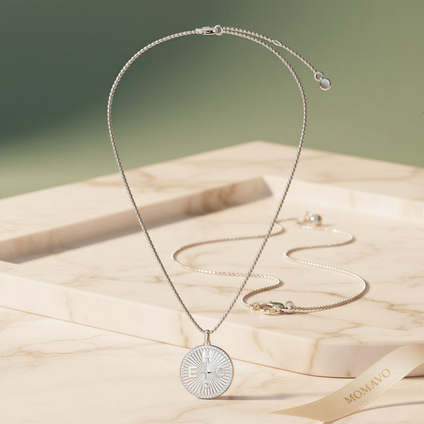 Engravable Medallion Necklace | Silver